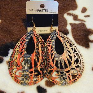 Colorful Wooden Dangle Earrings